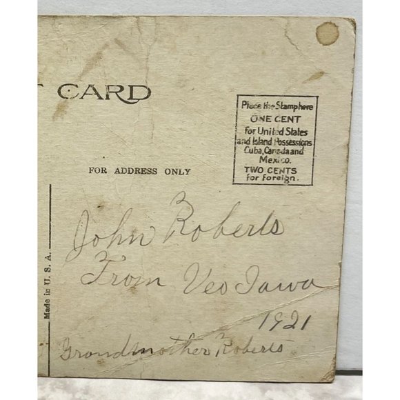 Vintage Christmas Postcard Santa Claus in Holly Frame Keep it Cheery - Picture 7 of 7